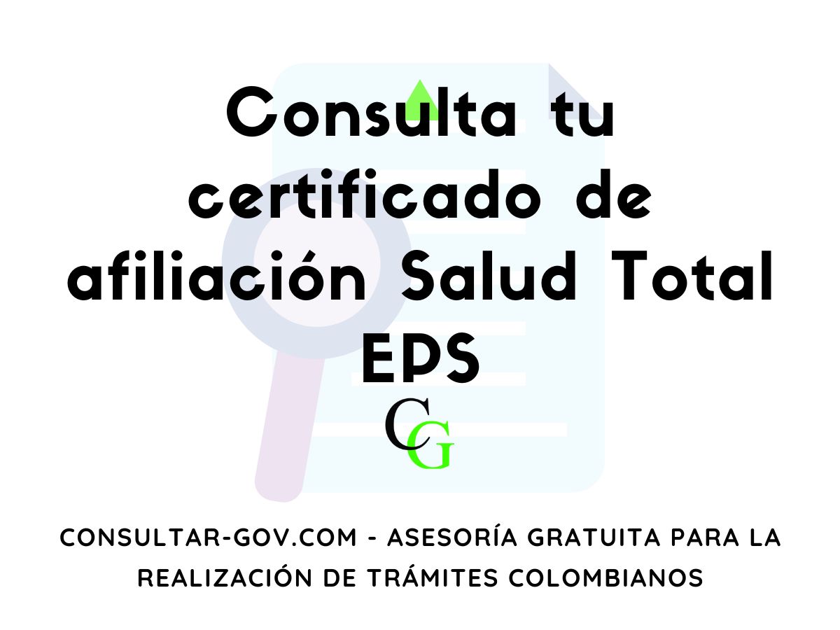 Consulta tu certificado de afiliación Salud Total EPS